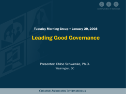Leading Good Governance