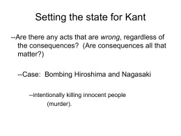 Setting the state for Kant
