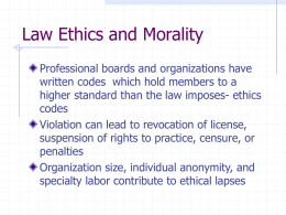 Law Ethics and Morality