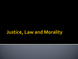 Criminal Justice and Moral Philosophy