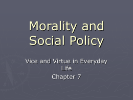Morality and Social Policy