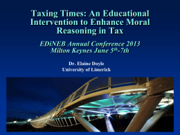 Enhancing moral reasoning in tax: An educational