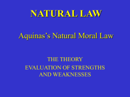 Natural Law and PURPOSE
