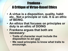 Frankena - A Critique of Virtue