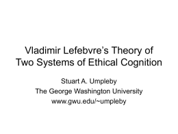 First and second ethical systems - The George Washington University