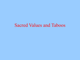 Sacred Values and Taboos