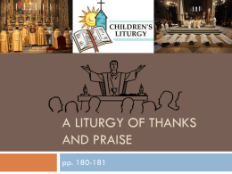 A Liturgy of Thanks and Praise