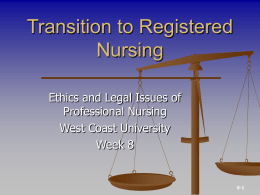 Transition to Registered Nursing: Ethical Decision Making