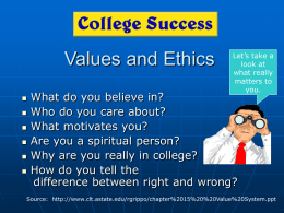 Chapter 15 - Values and Ethics