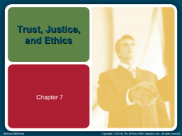 Trust, Justice, and Ethics