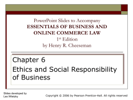 Chapter 006 - Ethics & Social Responsibility of Business