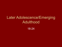 Later Adolescence