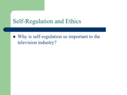 Self-Regulation and Ethics
