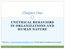 unethical behaviors in organizations and human nature