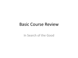 Basic Course Review