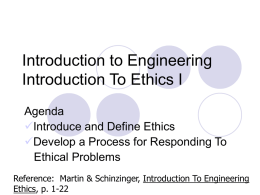 Basics 6: Introduction To Ethics I - Gateway Engineering Education