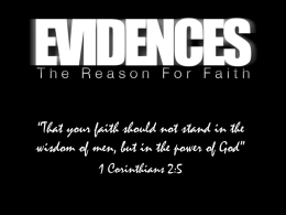 Evidence for God`s Existence Cause & Effect