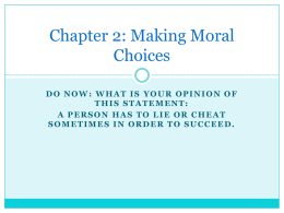 moral decision making - St. Joseph Hill Academy