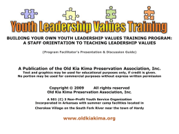 building your own youth leadership values training