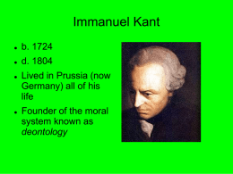 Kant and Deontology