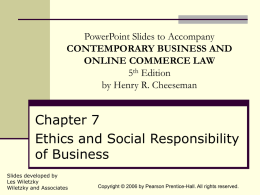 Chapter 008 - Ethics & Social Responsibility of Business