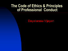 The Code of Ethics & Principles of Professional