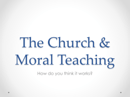 The Church & Moral Teaching