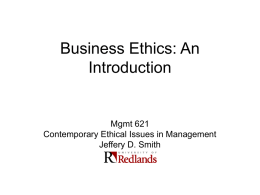 Business Ethics: An Introduction