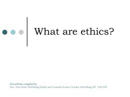What is ethics? - FACS-SD
