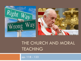 The Church and Moral Teaching