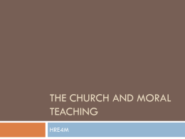 The Church and Moral Teaching