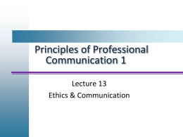 Principles of Professional Communication 1