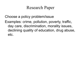 Research Paper: Public Policy