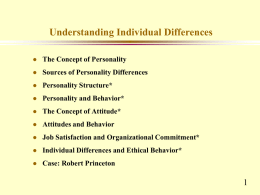 Slides: Chapter 2: Personality and Attitudes