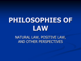 Legal Philosophy - Mr. Chumley FHCI
