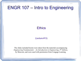 Lecture #13 - Ethics - Definitions and Case Studies