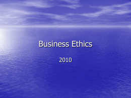 Ethics course lecture 1