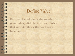 PPT: Values and Ethics