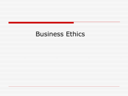 Business Ethics Fundamentals