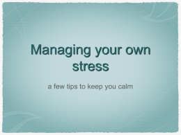 Managing your own stress