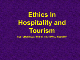 Ethics in Hospitality and Tourism Powerpoint