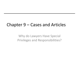 Chapter 2 - Professional Responsibility: A Contemporary Approach