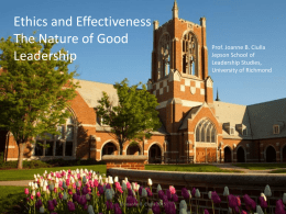the nature of good leadership by Professor Joanne B Ciulla