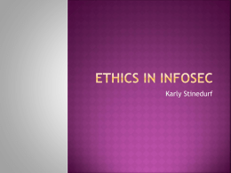 Ethics in InfoSec