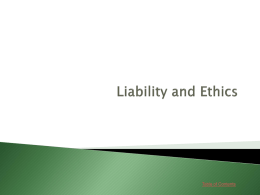 Liability and Ethics