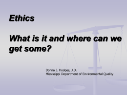 Ethics Panel - Donna Hodges - Mississippi Manufacturers Association