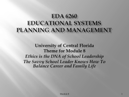 Educational Systems Planning and Management