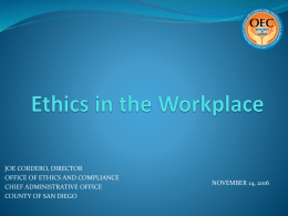 Ethics in the Workplace - 16-1114