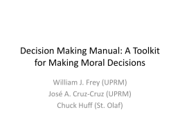 Decision Making Manual: A Toolkit for Making Moral Decisions