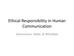 Ethical Responsibility in Human Communication